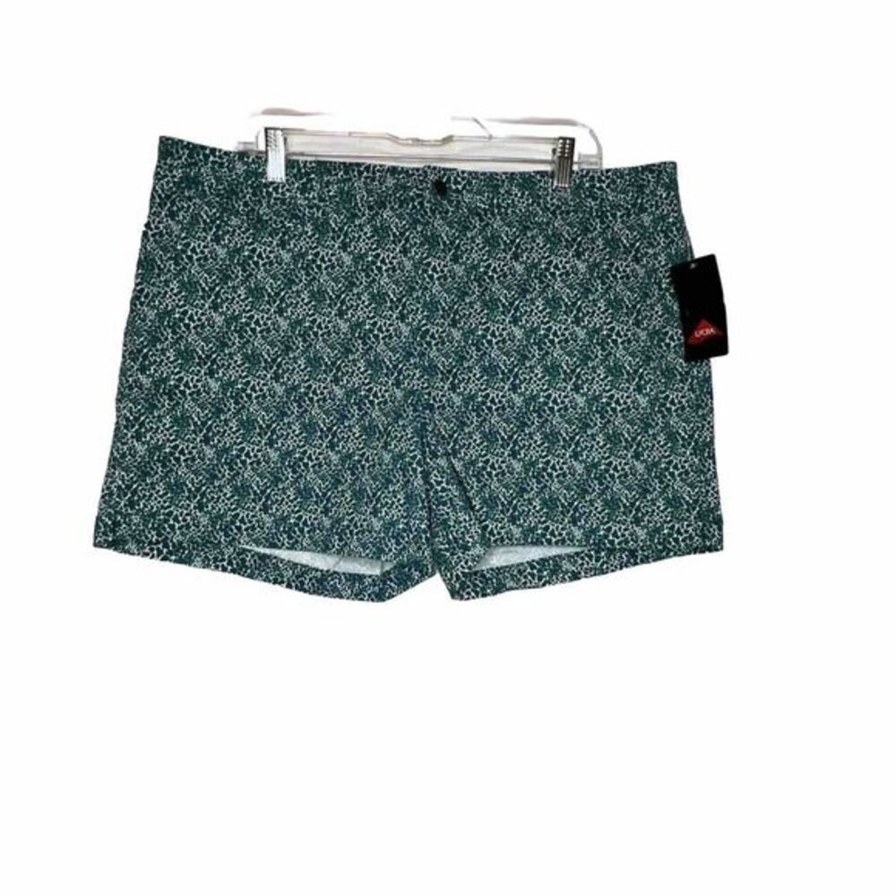 Market & Spruce Womens Size 16 Lorraine Shorts‎ Teal Green & White Shorts